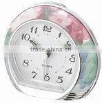 Exclusive Hot stampling flower pattern Quartz Table Alarm Clock