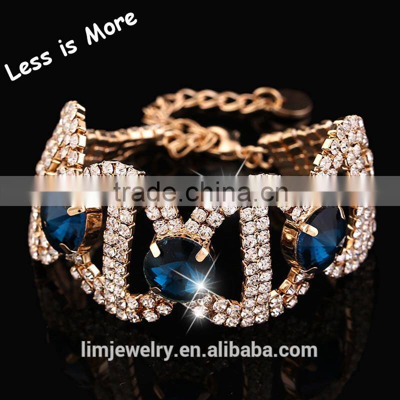 Silver & gold daily fashion alloy crystal bracelets jewelry
