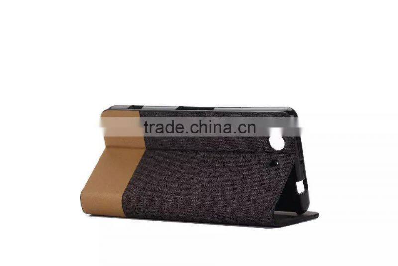 Fabric wallet leather case for Sony Xperia Z3 mini