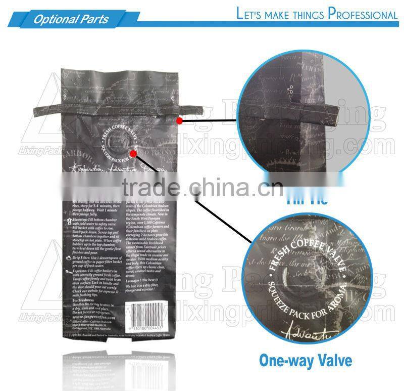 Stand up zipper coffee bag