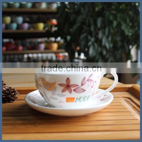 Promotional gift ceramic tea cup and saucer wholesale