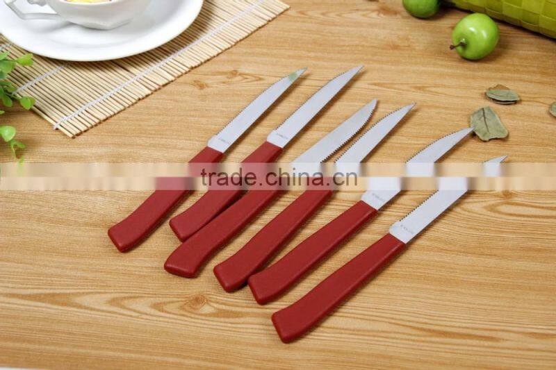 For Promotion Plastic Handle Serrated Steak Knife