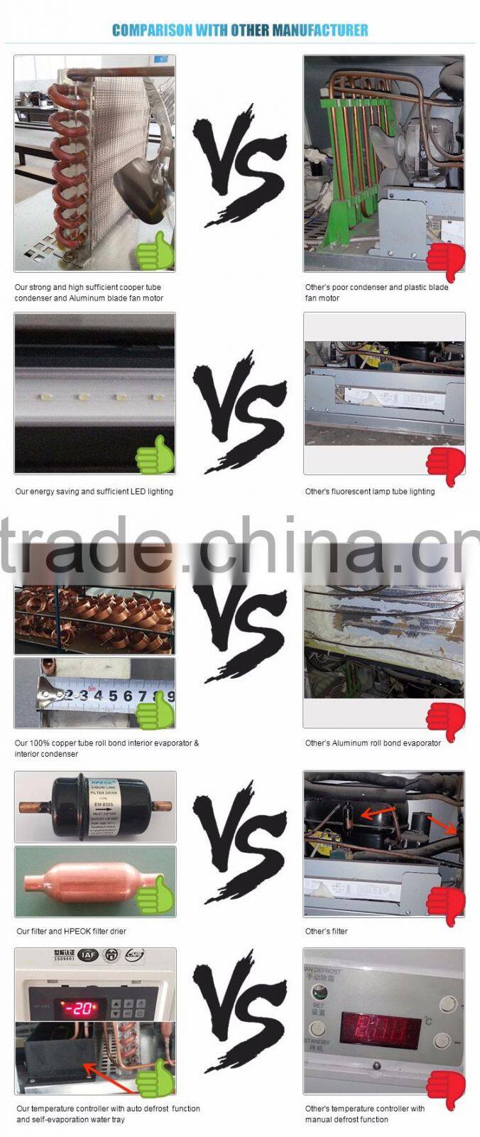 Air cooler with double sliding glass doors for ice cream