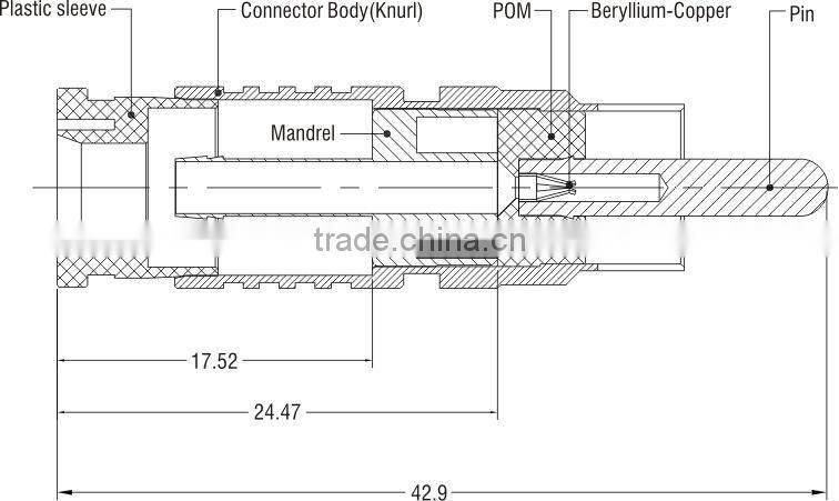 straight type compression rg59 rg6 plug conector rca