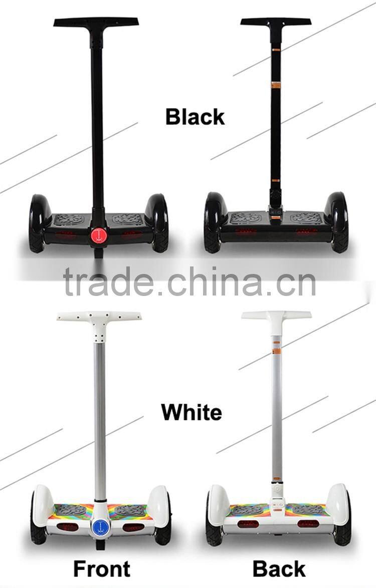 2016 new design 10 inch two wheel electric self balancing scooter with handle
