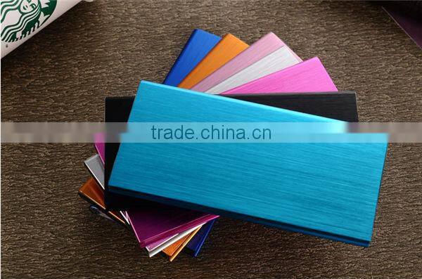 2016 New arrival best quality ultra slim aluminum metal 12000mah power bank