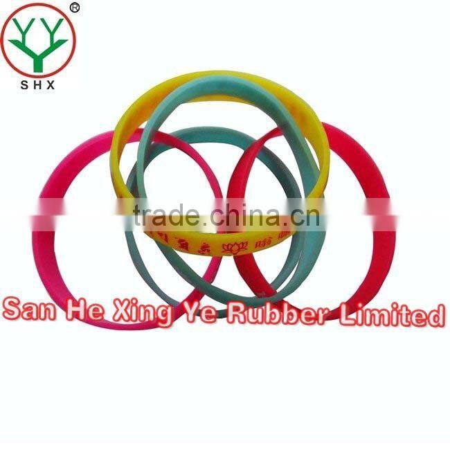 1 inch debossed and ink filled wide silicone wristband