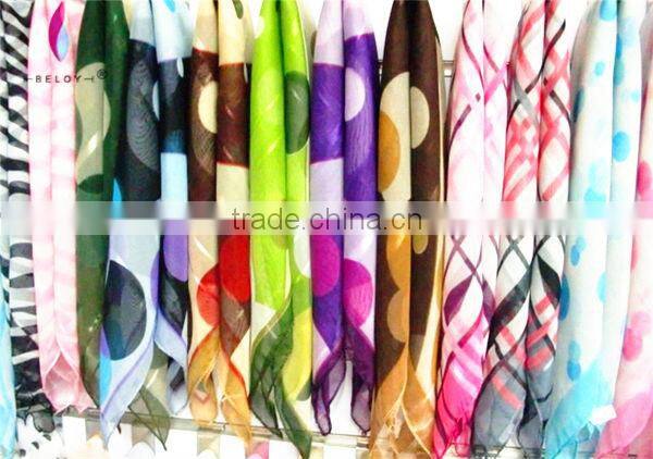 Wholesale fashion office lady chiffon hijabs square scarf
