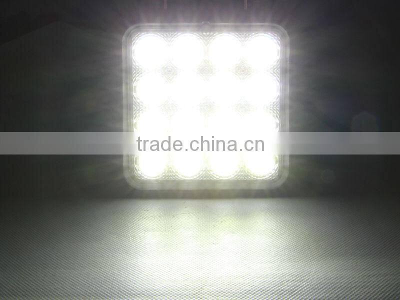 Car Accessory 48w led truck light 8-30v Work light Truck For Jeep Atv 4wd Boat 4.3inch Square Light
