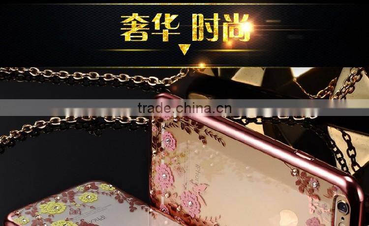 Luxury Design Newest Cellphone Acessories TPU Electroplate Flower Pattern Phone Case for iPhone 5 /6s/6plus