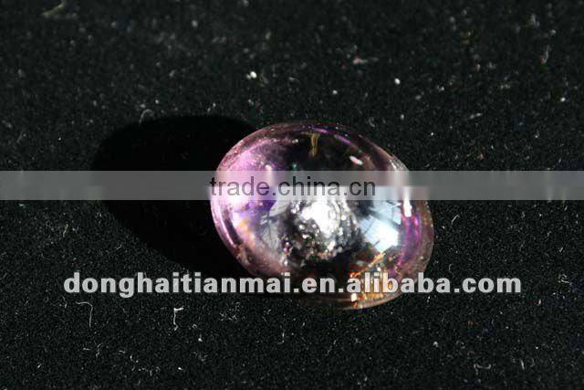 pink Natural clear crystal ball can make necklace