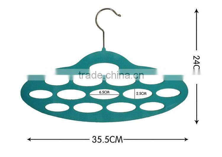 Oval Circles Velvet Flocked Scarf Hanger Organizer