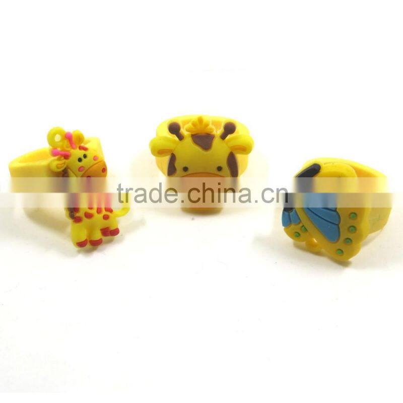 Fashion Cartoon Cute PVC Promotional gift Customized Shaped Rubber Rings