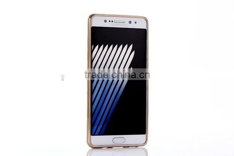 Wholesale price for Samsung galaxy note 7 electroplate tpu case with litchi leather skin cover