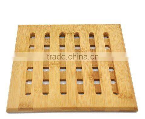 2-pack Lattice Bamboo Wooden Trivet Pot Pan Insulation Mat