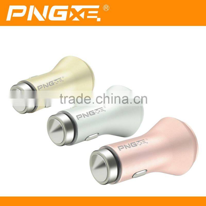 2015 New Arrival mobile phone portable universal mini metal dual usb car charger