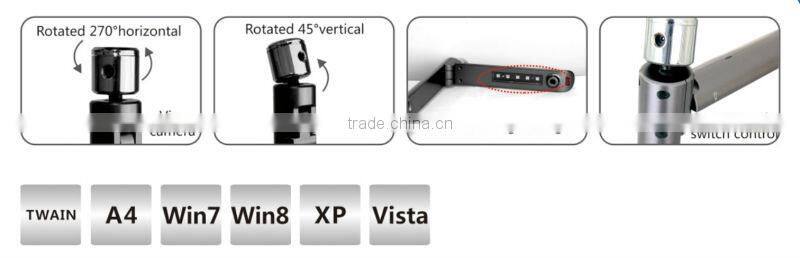 5 mega pixel Portable quick book scanner ,office document scanner