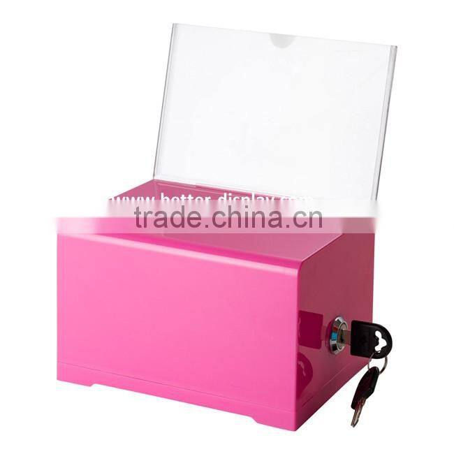 wholesale acrylic yellow donation bins