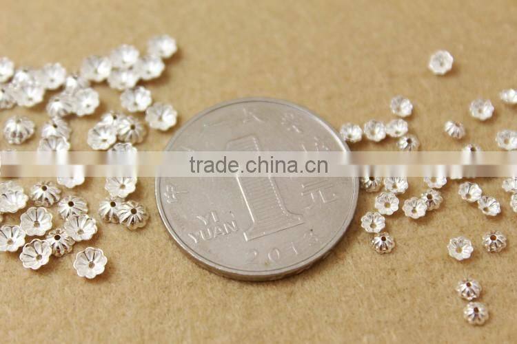925 sterling silver Flower Bead Caps Bead Jewelry Findings 3mm