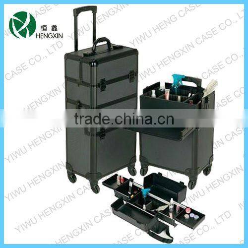leopard professional rolling makeup case,makeup train case