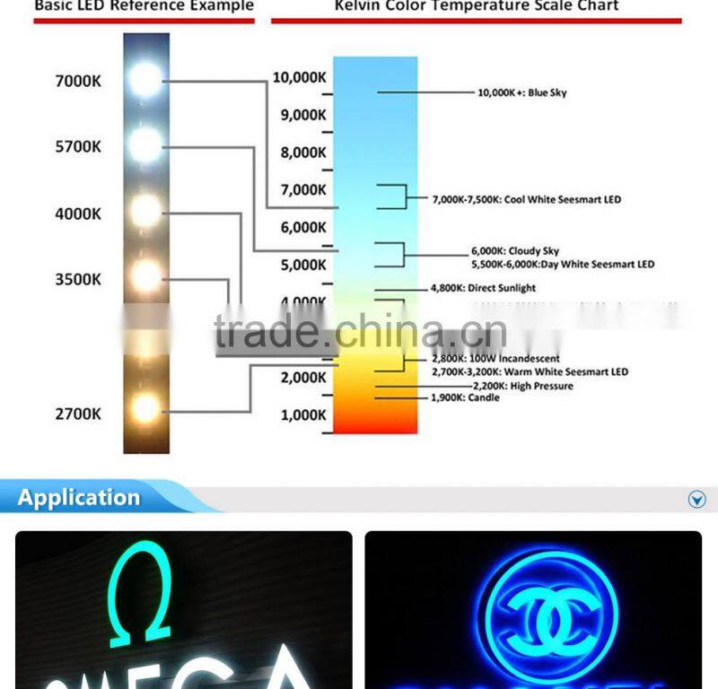 SMD2835 S type 72leds/m 6MM high brightness clod white 10000K led flexible strips signage led letters strips
