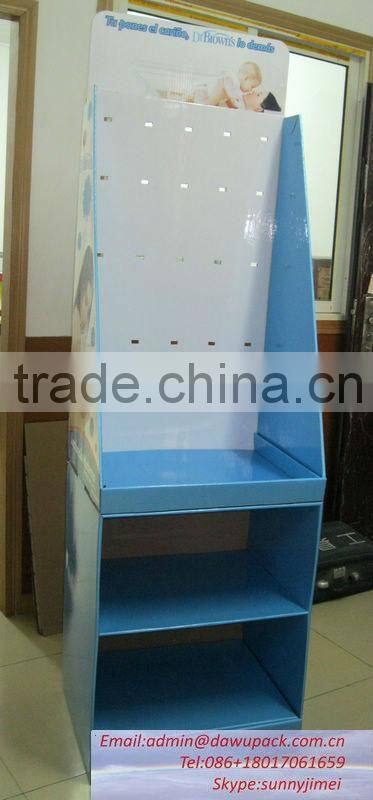 corrugated floor display with 4 tiers design for pet' products