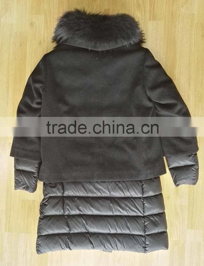 2017 new style wome wool long down coat