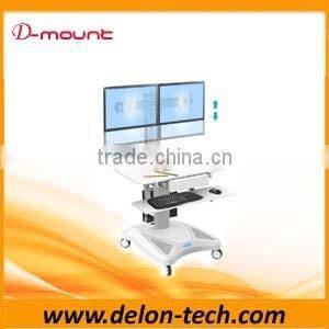 double monitor floor stand movable LCD TV Cart LED Trolley