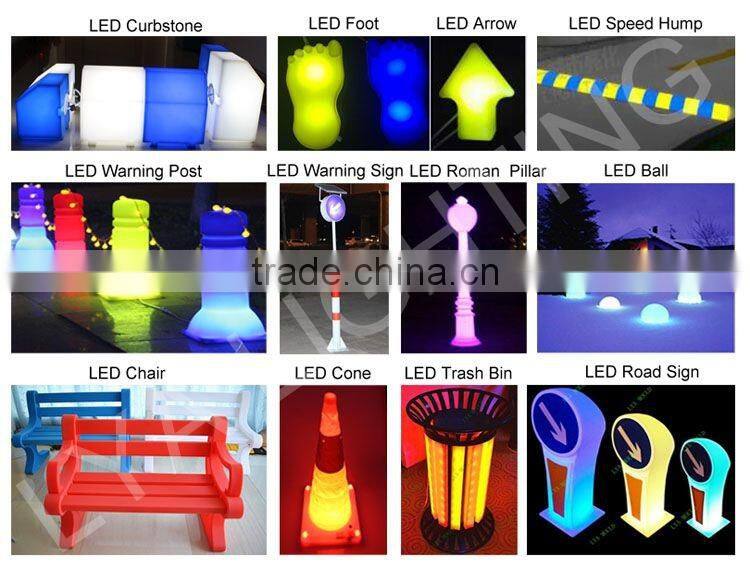led light street plastic lighting curbstone road side