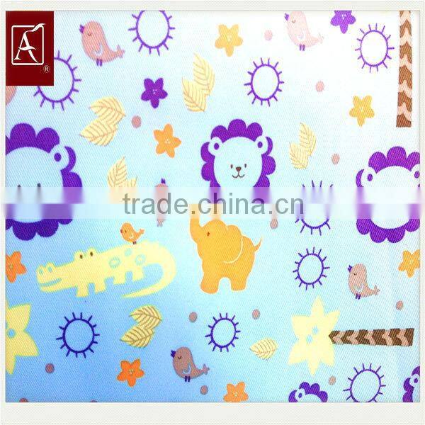 Printed/PU coated polyester twill preach skin/ microfiber fabric