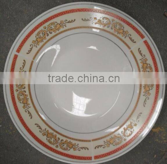 ceramic silver rim cheap white deep plate dinner set ,certificates cheap ceramic plate dishes
