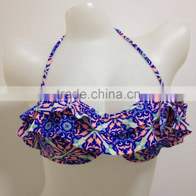 Sexy flower printing triangle swimwear bikini mature women hot super sexy bikini