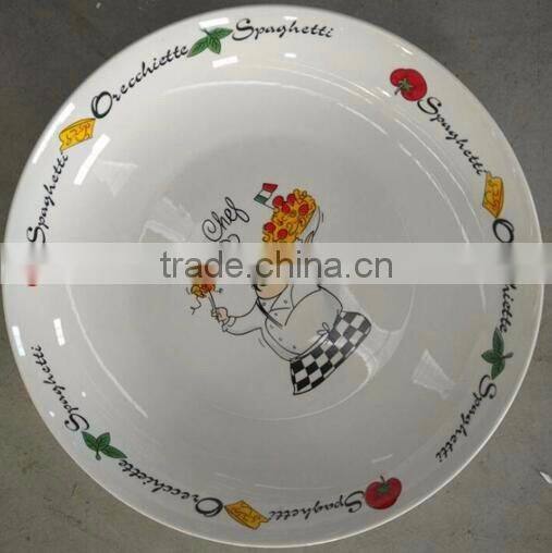 Factory supply porcelain pasta plate set