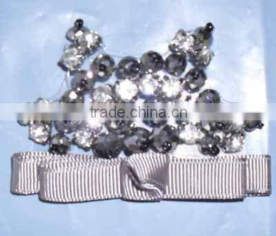 black sequin acrylic shoes flower