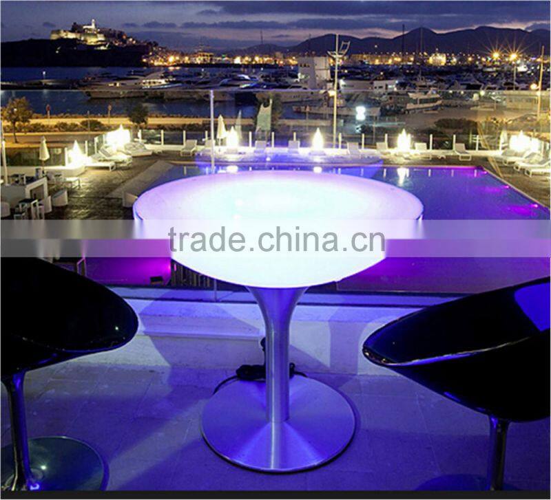 color change stainless steel base led High Top Bar Table