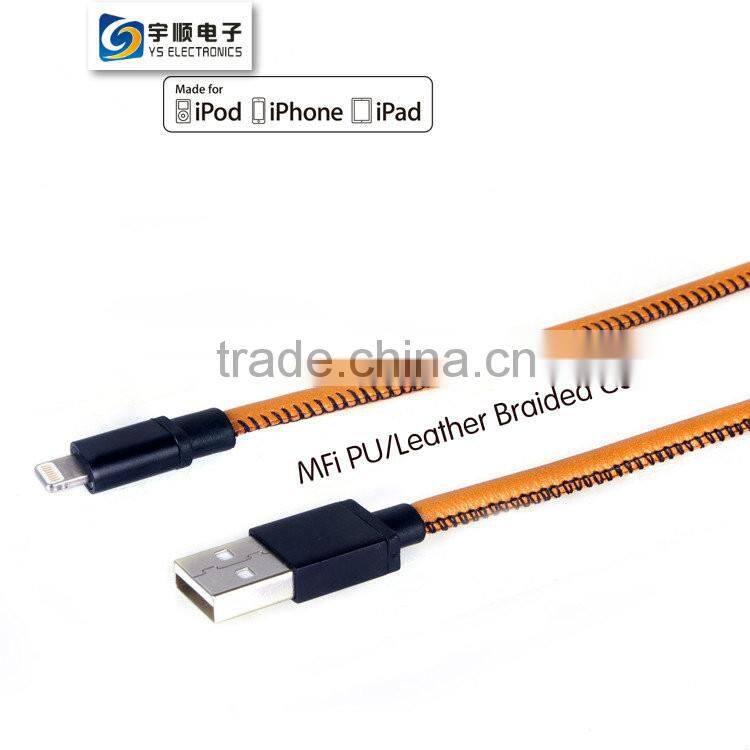 MFi USB Leather Charging And Sync Cable For iphone 6