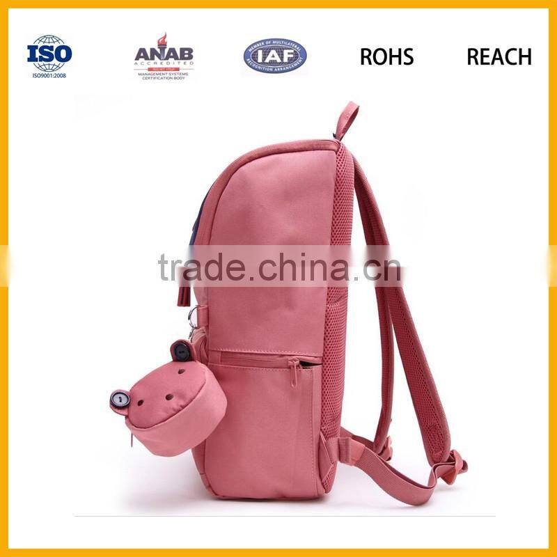 Leading Manufacturer Plain Style Nylon Material Red Young Boys Strong Schoolbag Backpack Leisure Bag