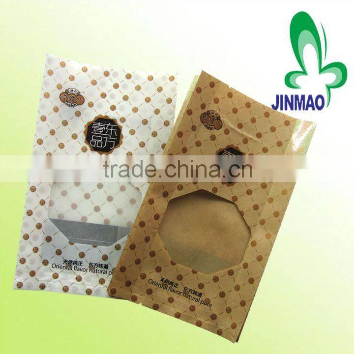 Food packaging paper bags with window