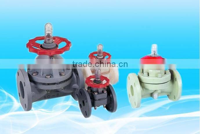 flange end rubber lined PVC plastic diaphragm valve