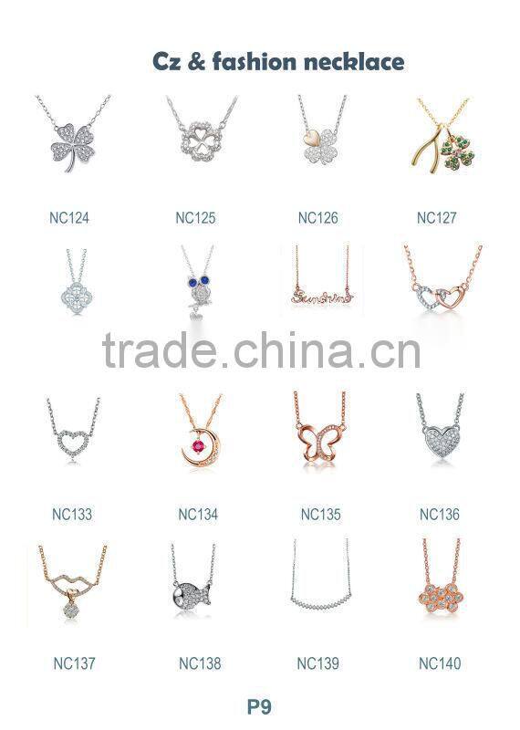 Hot sale pave cz necklace jewelries