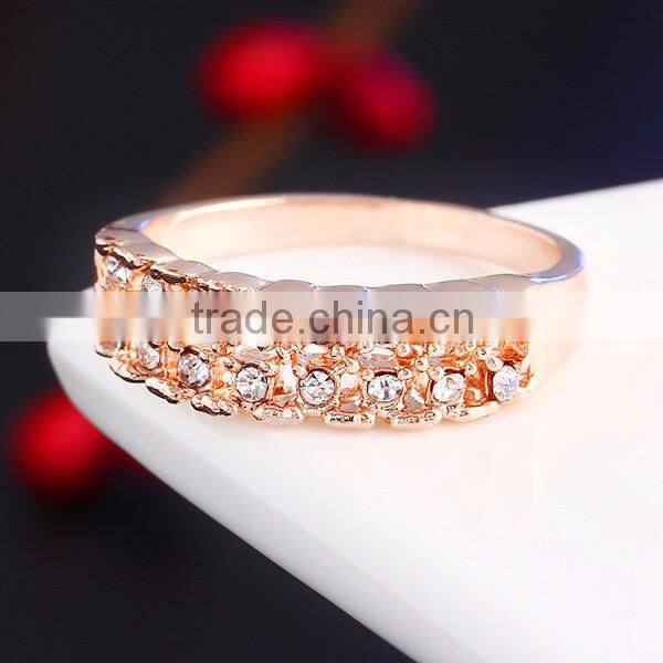 Free shipping silver plated clear crystal 1gram gold rings 2016