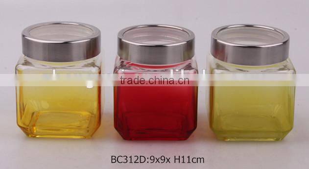 glass storage jar sprayed color