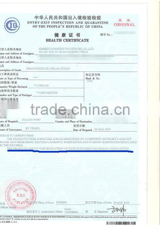 made in china hot sale regular size food grade ice cream stick wood