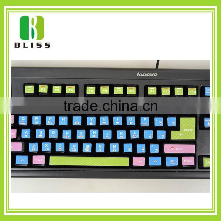 Custom Note Book Decorative Arabic Lapto Keyboard label fluorescent keyboard sticker