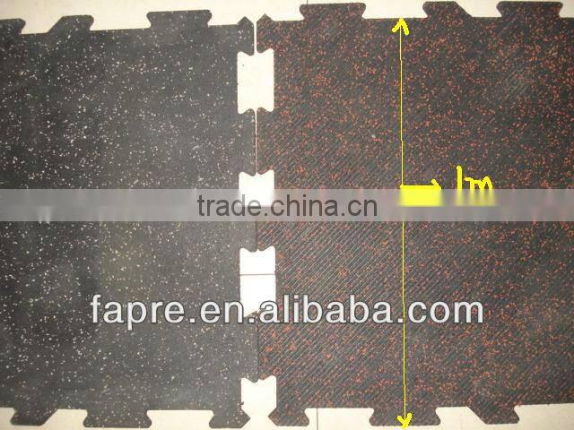 Interlocking Rubber Sport Matting with Colorful EPDM Speckles