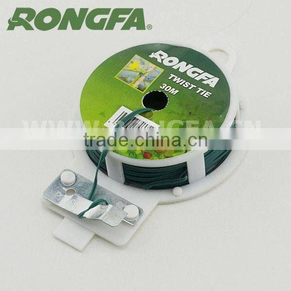 Plastic Green PVC Twist Tie With Dispener and Cutter for Gardening