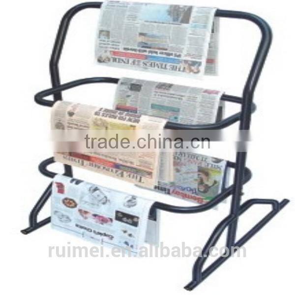 Vintage Mid Century Modern Wire Rack Record Holder Newspaper Stand