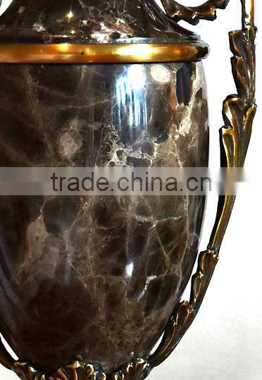 Black marble lamp body brass decoration bottom fabric lampshade table lamp