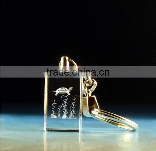 3d lasered turtle animal keychain in crystal wholesale