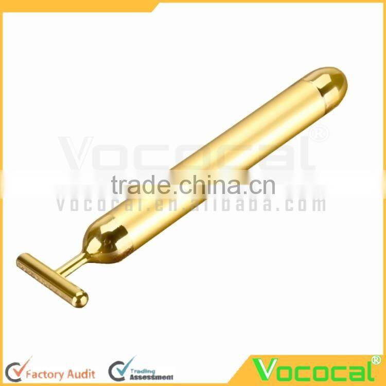 Beauty Bar 24k Golden Pulse Facial Massager T Shape Energy Beauty Bar Beauty Accessory